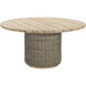 Riviera 60 X 30 inch Natural and Taupe Outdoor Dining Table